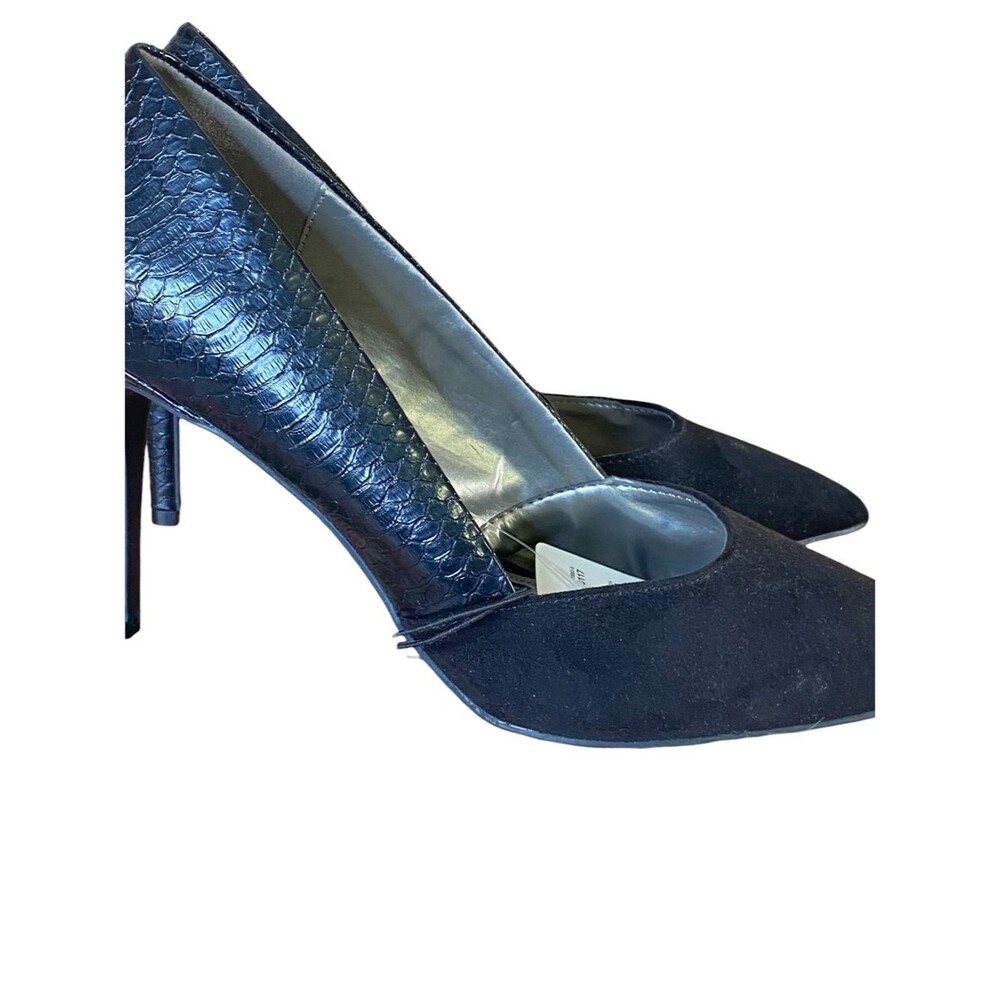 Worthington Stiletto Heels NWT Elegant Black Pointed Toe Faux Leather SZ 10